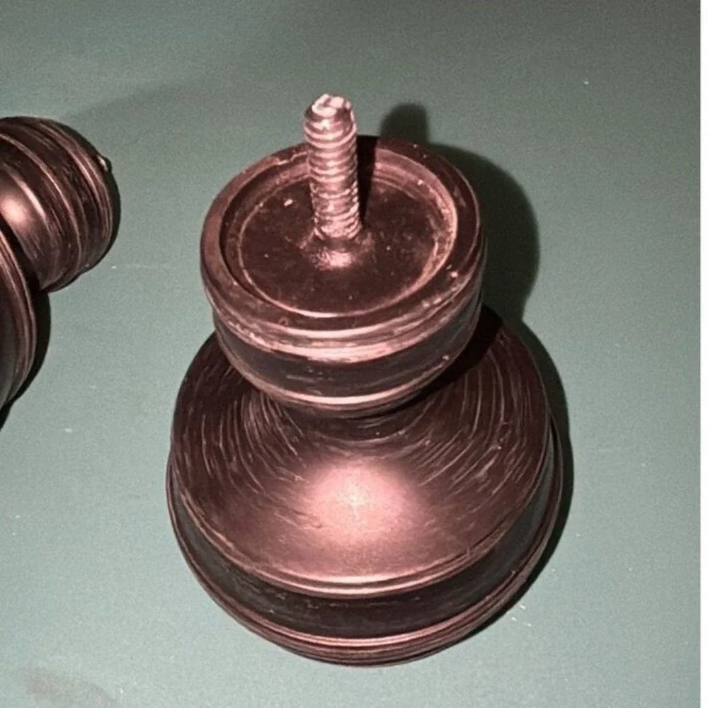 Vintage Style Dark Bronze Curtain Rod Finials‎ Decorative Accents Set of 2